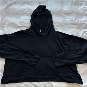 BLACK Fabletics Cloud Jersey Cropped Hoodie Pullover